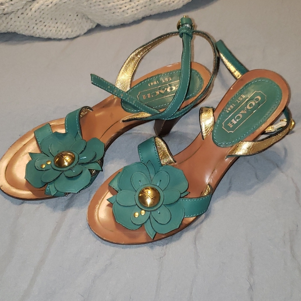 Green Coach heels